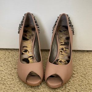 Sam Edelman Nude Lorissa Studded Pumps